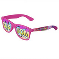 Pink Logo Lenses Custom Printed Lenses Retro Sunglasses - Full-Color Full-Arm Printed